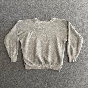 70s Gray Heather Raglan Athletic Sweatshirt Medium